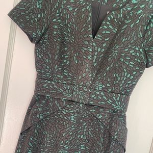 Maeve 00 Anthropologie black/green brocade dress